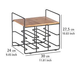 Stojan na víno Loft na 6 lahví, bambus/kov