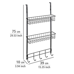 Závěsný regál na dveře, černý